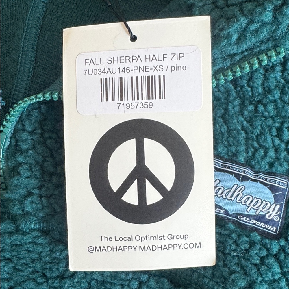Madhappy Fall Sherpa Half Zip in Pine Color, unisex - Picture 3 of 6